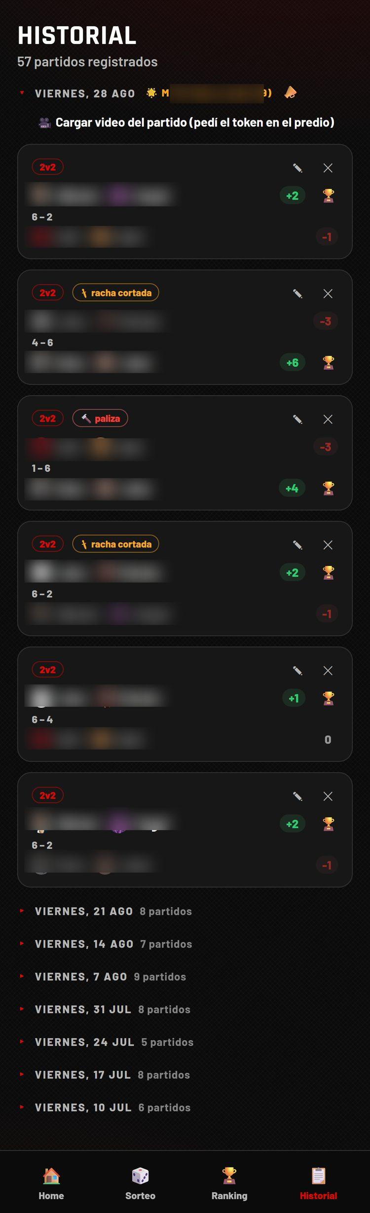 Captura 3 del proyecto Bandeja - Ranking y gestión de grupos de pádel