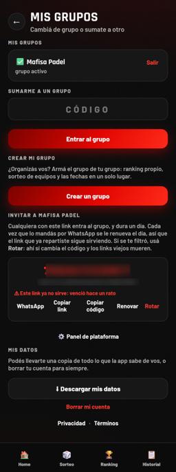 Miniatura 5 del proyecto Bandeja - Ranking y gestión de grupos de pádel