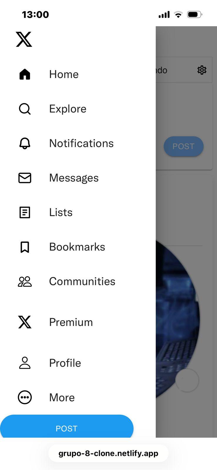 Captura 4 del proyecto Clon de X (Twitter)