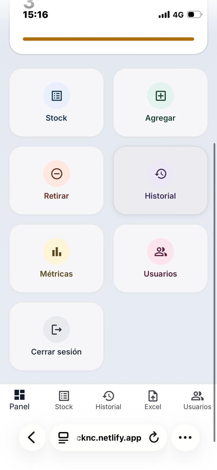 Captura 3 del proyecto Sistema de control de stock 