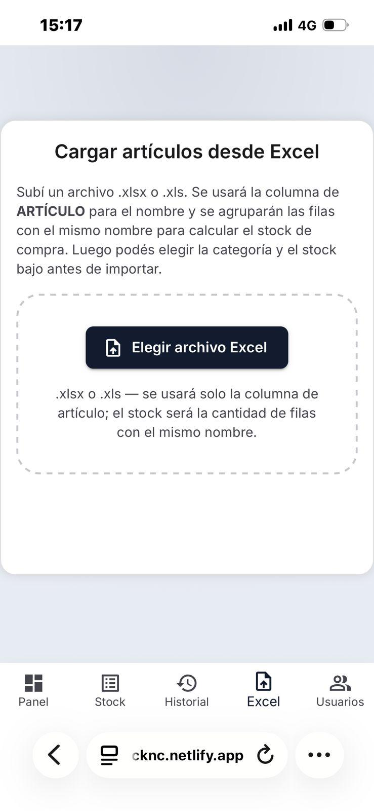 Captura 8 del proyecto Sistema de control de stock 
