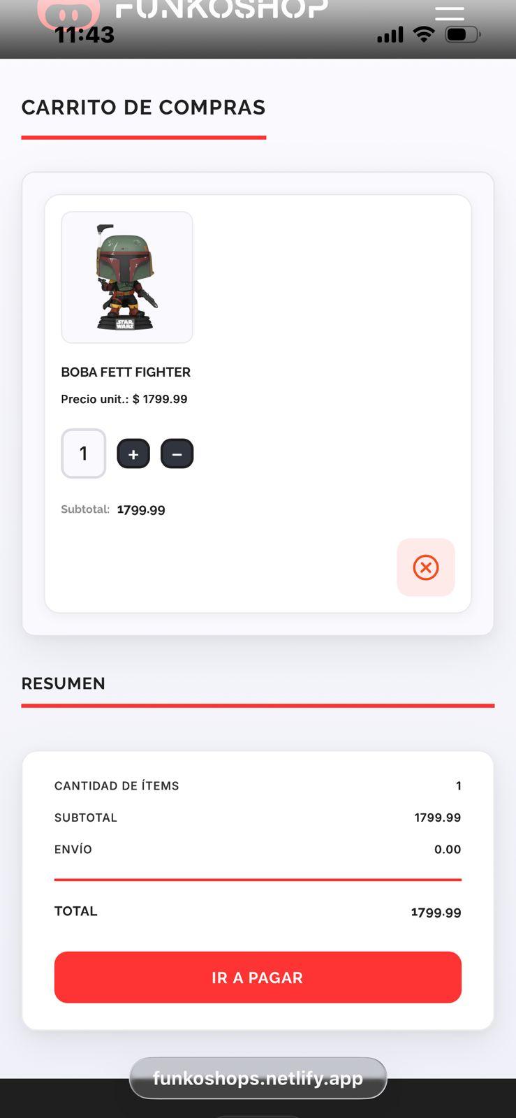 Captura 3 del proyecto Funkoshop - Ecommerce de coleccionables