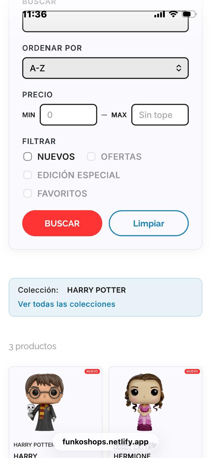 Captura 5 del proyecto Funkoshop - Ecommerce de coleccionables