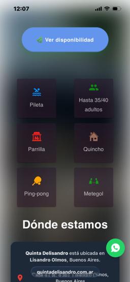 Miniatura 2 del proyecto Quinta Delisandro - Sitio web y sistema de reservas