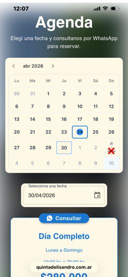 Miniatura 4 del proyecto Quinta Delisandro - Sitio web y sistema de reservas