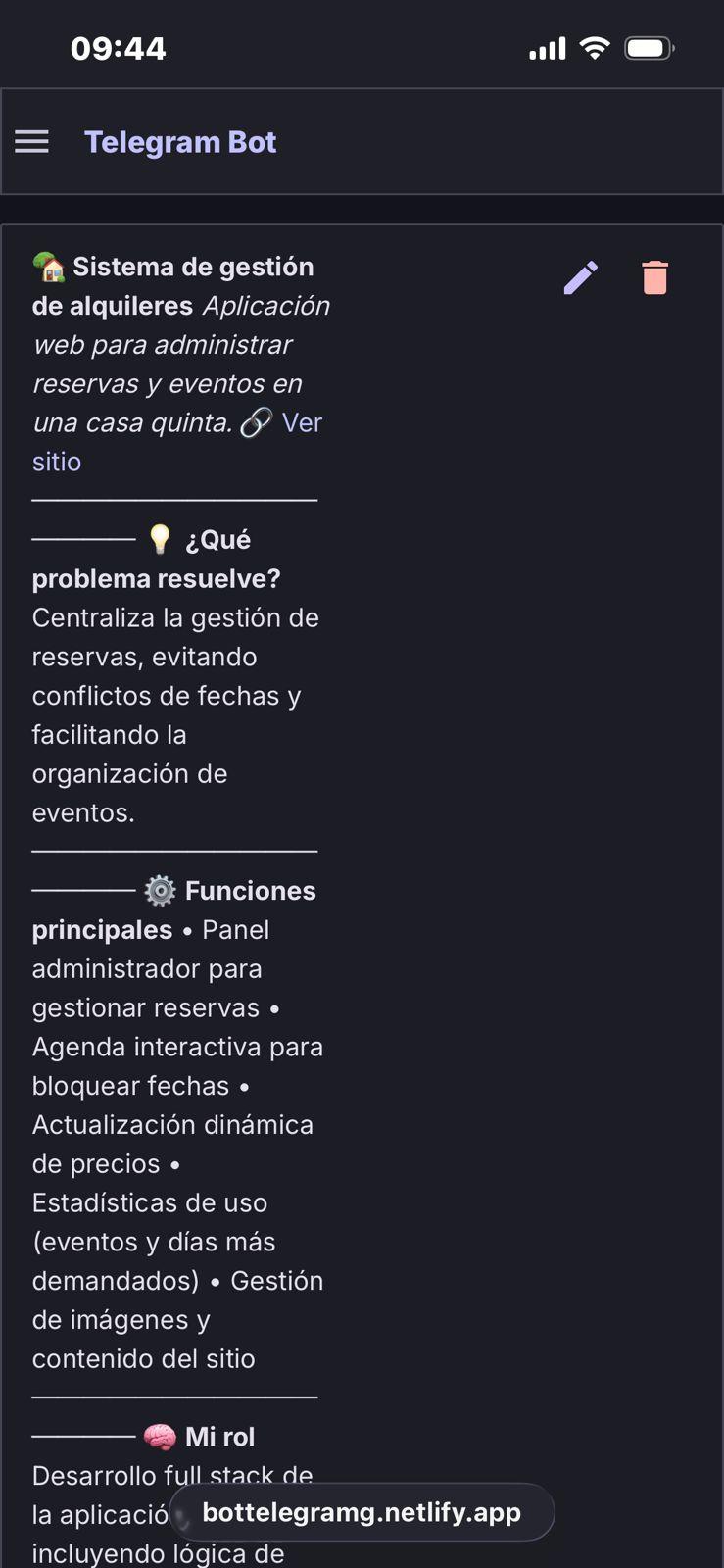 Captura 9 del proyecto Bot de Telegram + Panel Admin