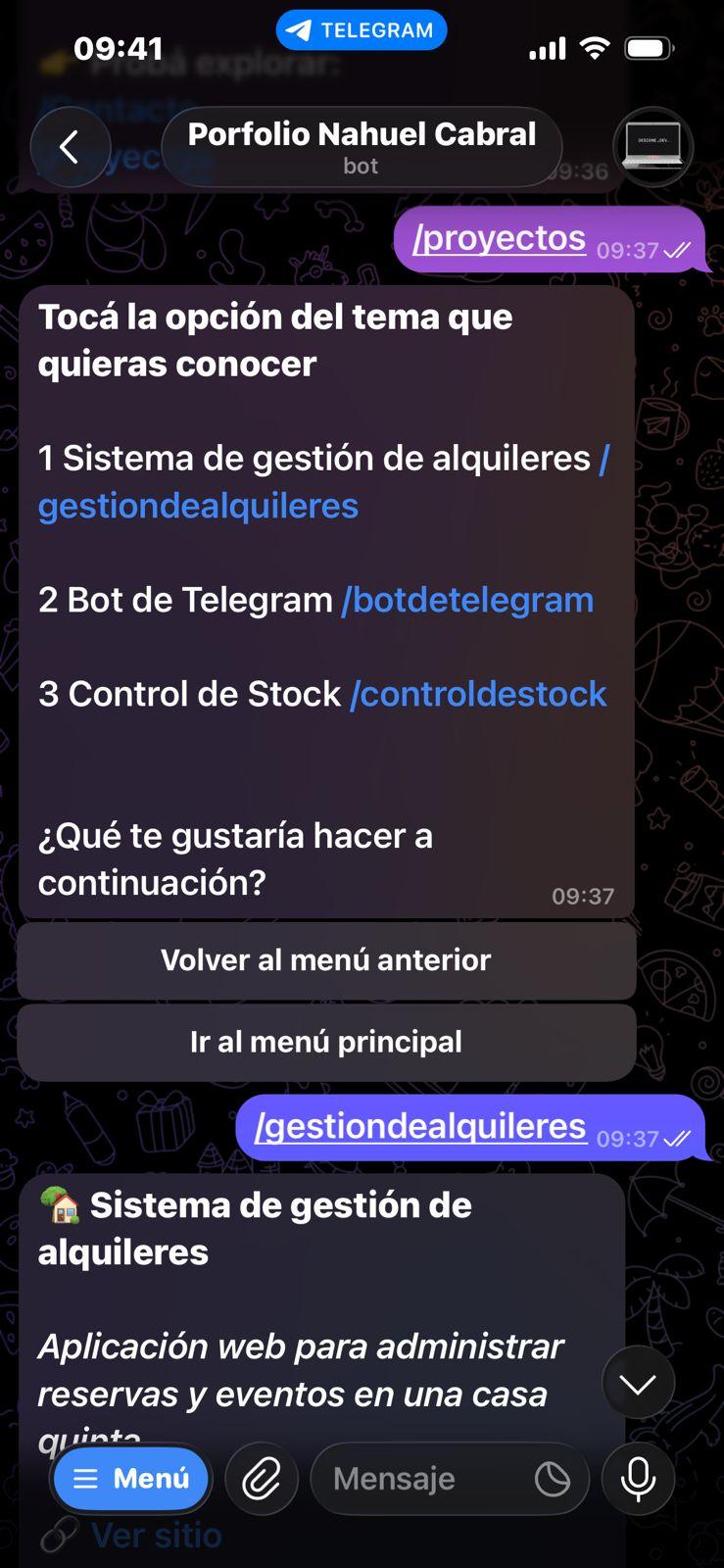 Captura 7 del proyecto Bot de Telegram + Panel Admin