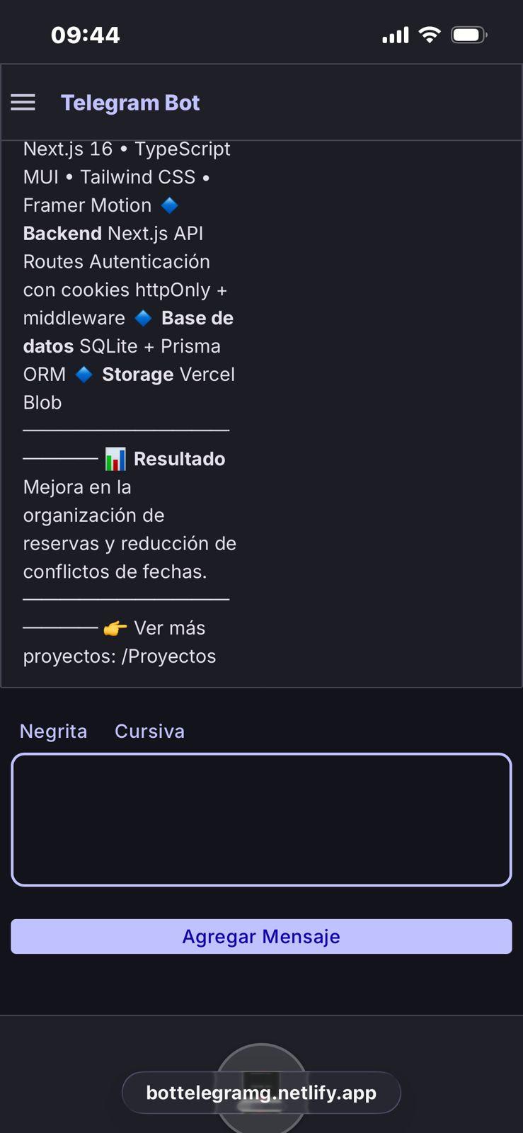 Captura 10 del proyecto Bot de Telegram + Panel Admin